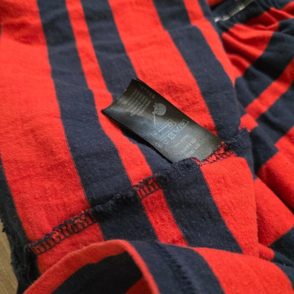 Monki Striped Navy/Red Short Sleeve Midi Cotton Dress Women Sz M - Picture 7 of 12